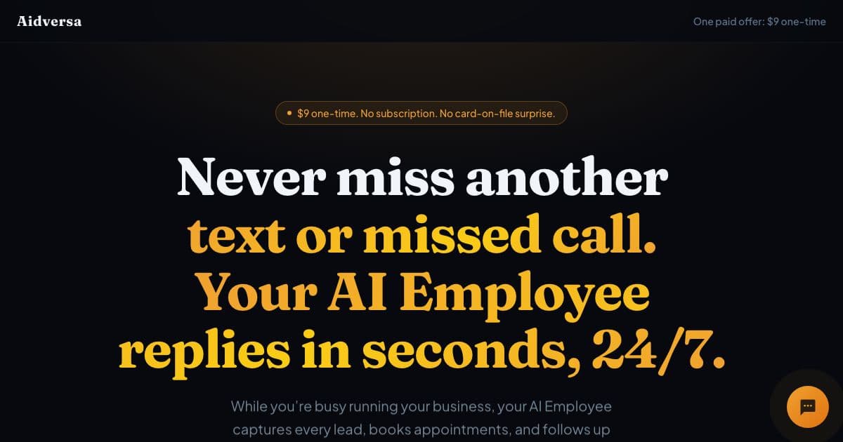 Aident — Sets up an AI assistant for local businesses that captures inquiries, follows up and books appointments.