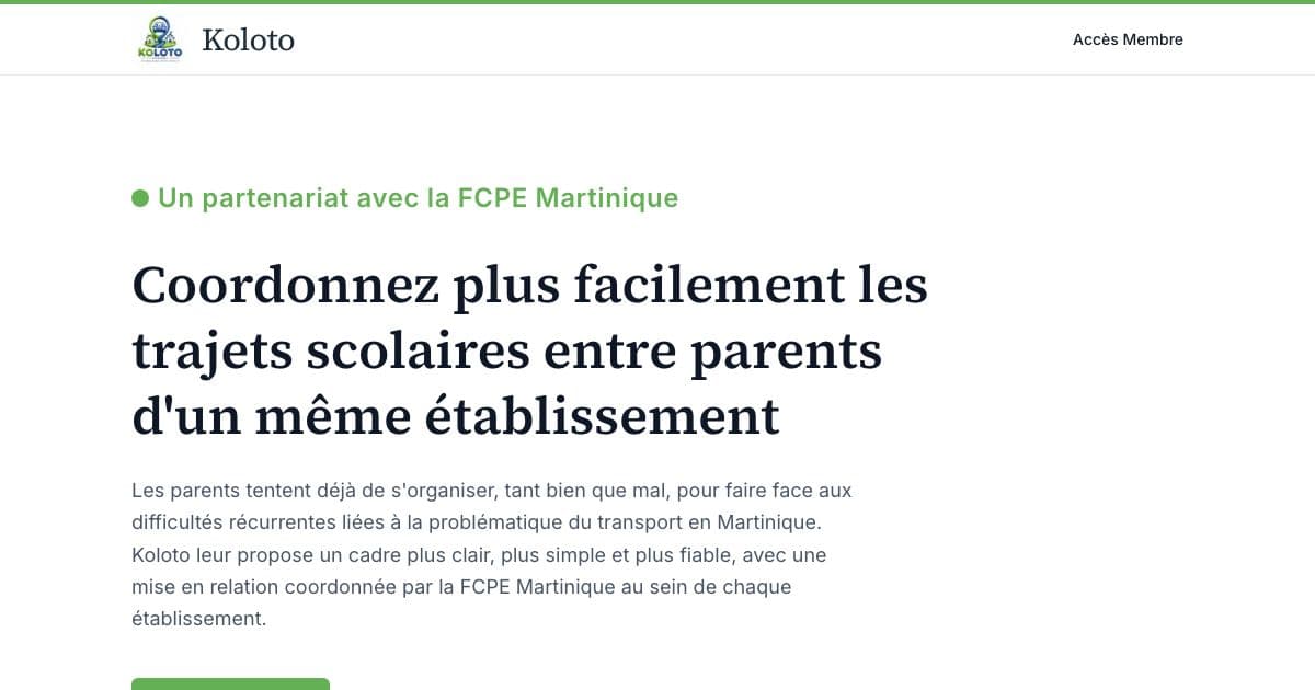 Caravelle — A free tool for parents at the same school in Martinique to offer seats or request rides for their children.