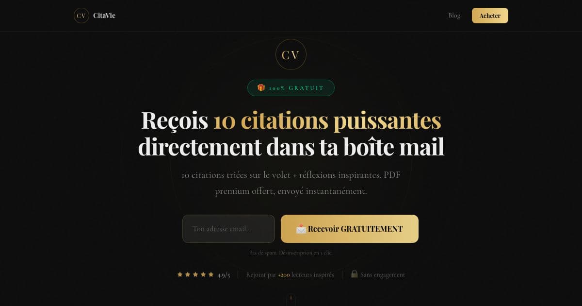 CitaVie — Posts one motivating quote a day in French on Instagram and offers quote collections and phone wallpapers to French speakers.