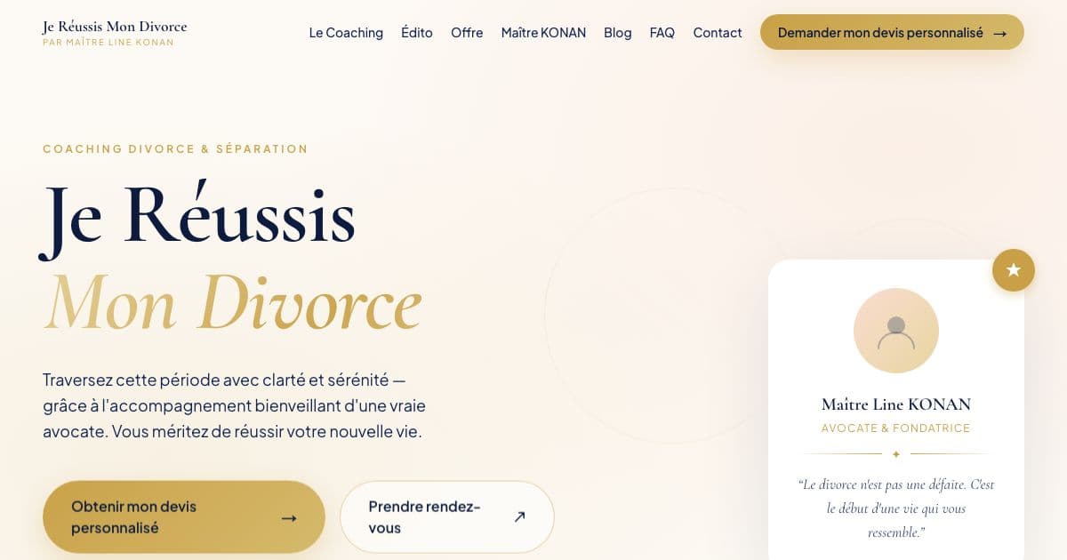 Divopact — Coaching in French for spouses going through divorce or separation, combining emotional support with legal clarity from a family lawyer.