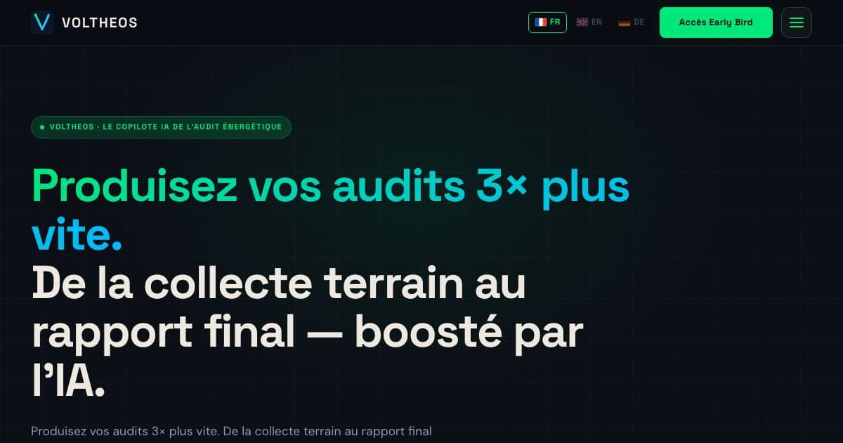 Enerzio — AI software that helps energy audit consultancies collect site data, model savings and produce standard audit reports.