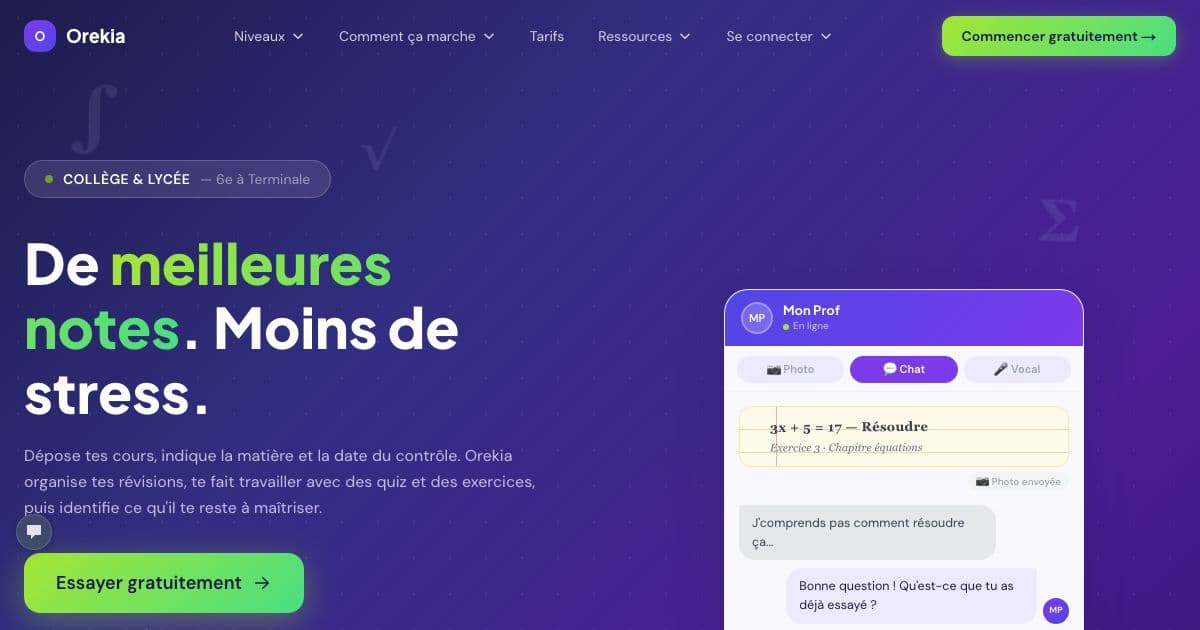 Eurekia — A French-language AI tutor for pupils from primary school to the last year of lycée that guides homework and revision step by step.