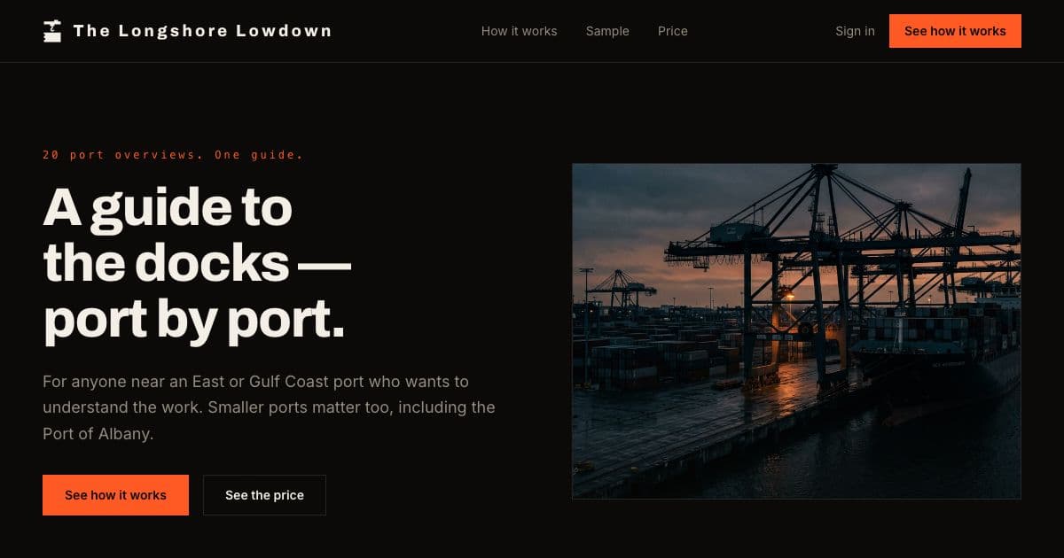 Evolved — Port-by-port guide and AI mentor for people who want to get hired on the docks at East and Gulf Coast ports.