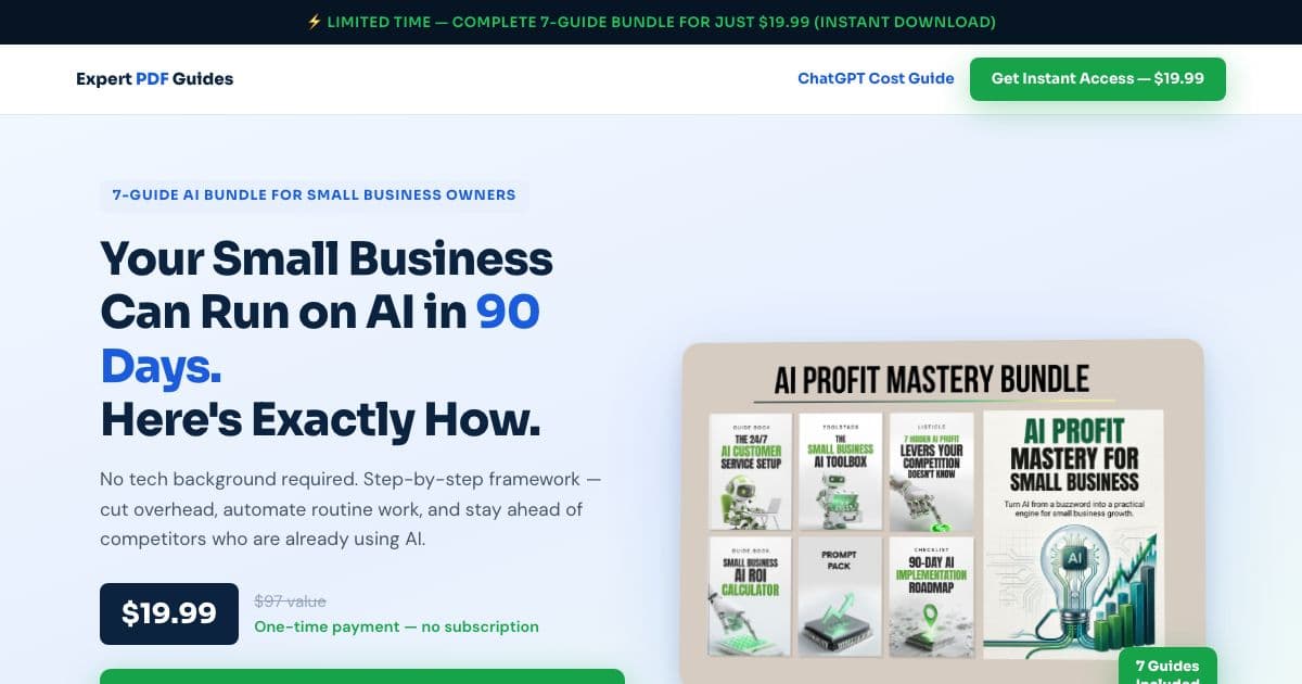 Expert PDF Guides — Downloadable PDF guides that show small business owners how to pick, set up and measure AI tools in their operations.