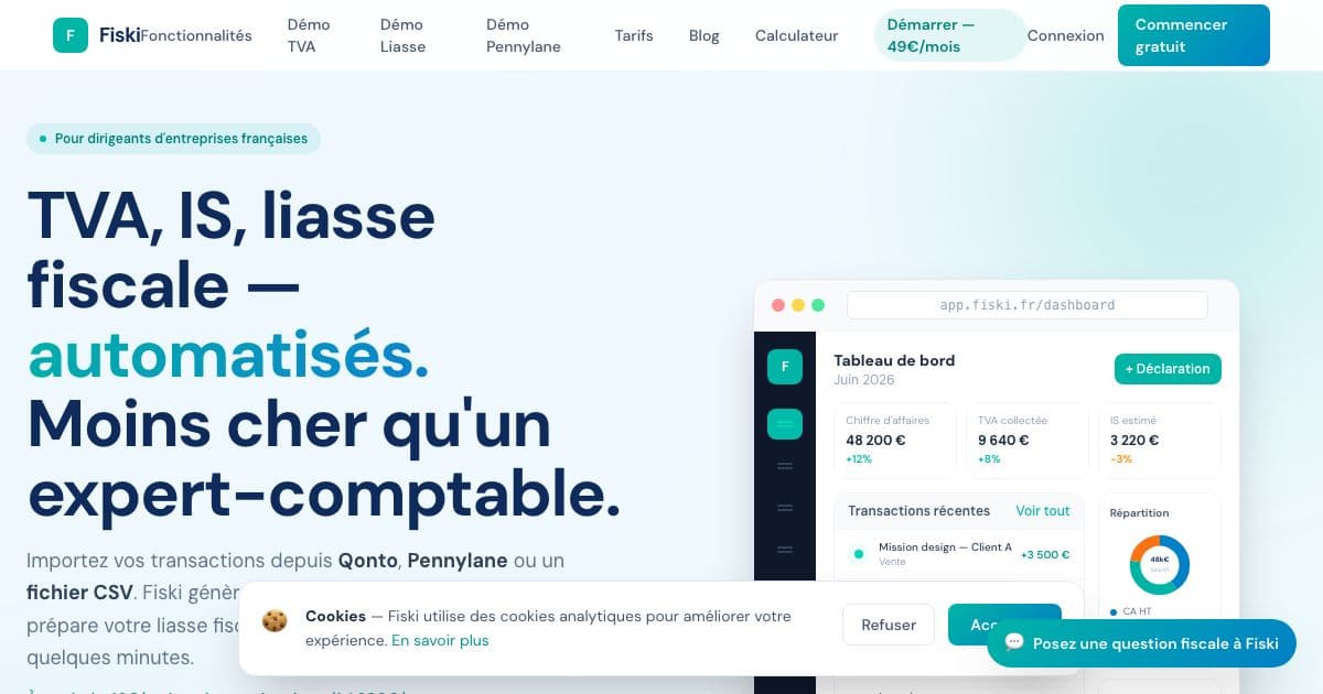 Fiski — Software that turns French small businesses' bank and accounting data into VAT returns, corporate tax figures and annual tax packs.
