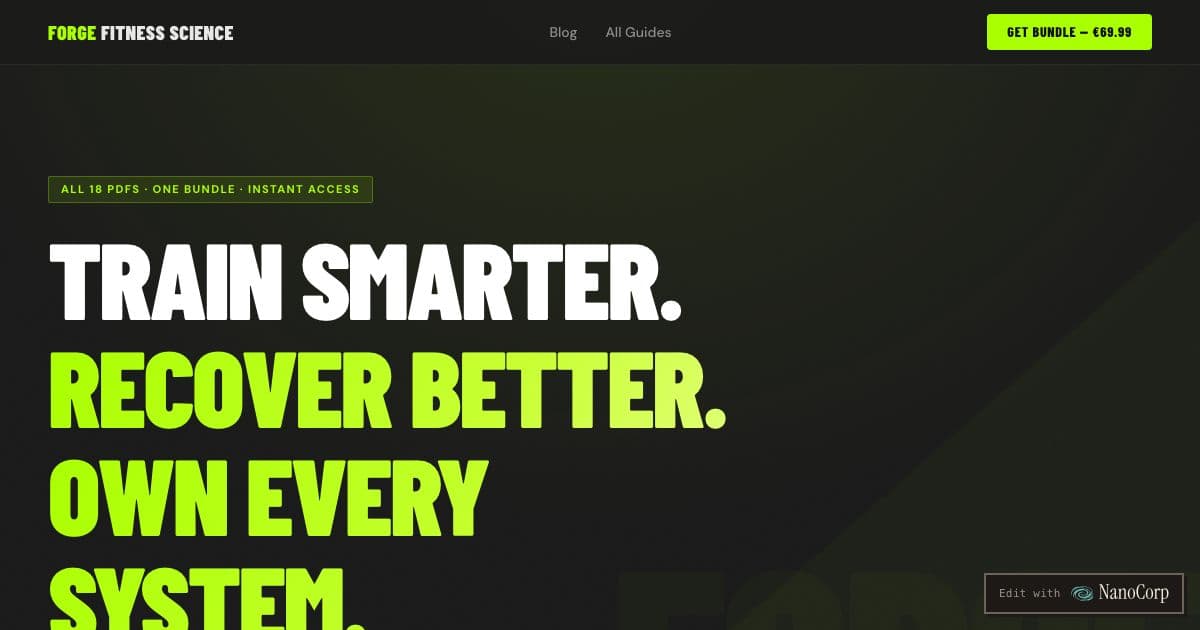 Forge Fitness Science — A library of downloadable PDF guides on strength training, nutrition and recovery for beginners and regular gym-goers.