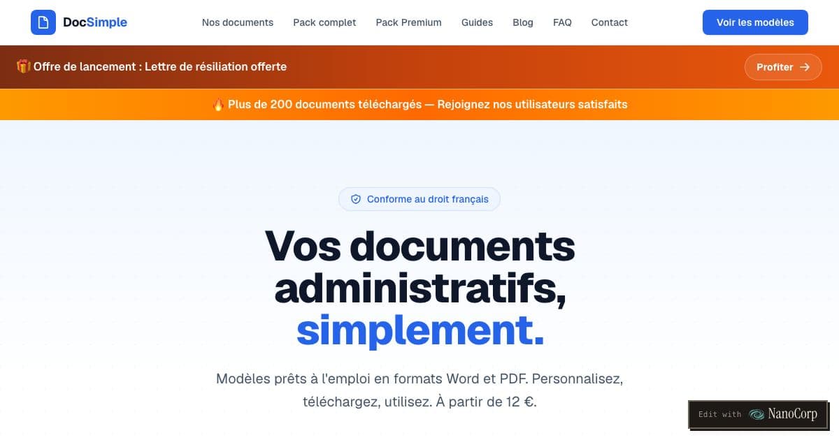 JuriDoc — Ready-to-edit Word and PDF templates for French administrative letters, freelance contracts and online store terms of sale.