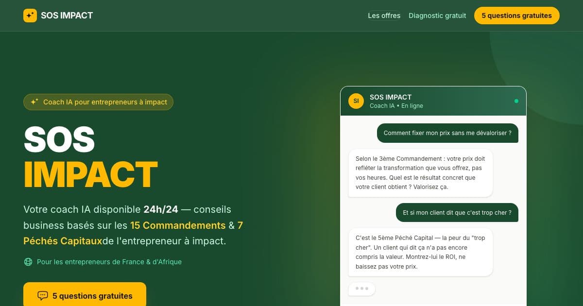 KarIA — A French-language AI coach for impact entrepreneurs, plus custom chatbots built on a coach's own method and content.