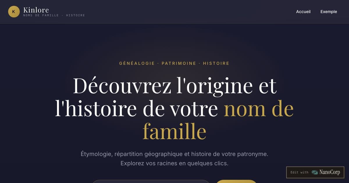 Kinlore — Explains the meaning, origin and spread across France of a French family name, with a printable poster of its story in the works.
