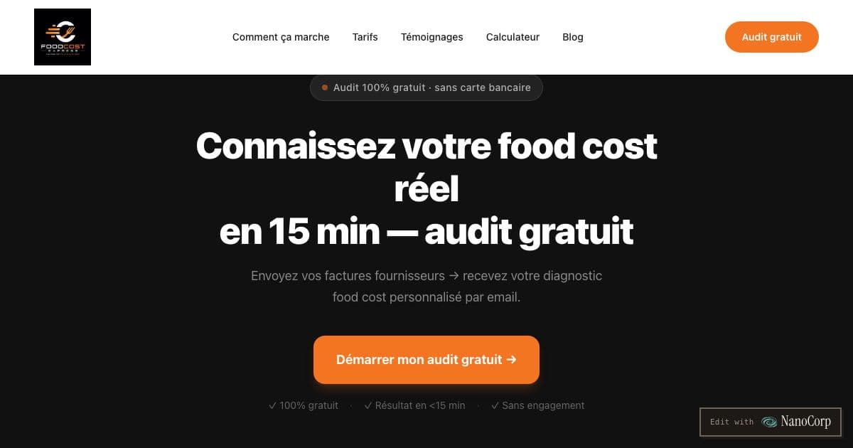 Marge AI — Reads supplier invoices from French street food and fast-food restaurants and reports their food cost against a benchmark for their concept.