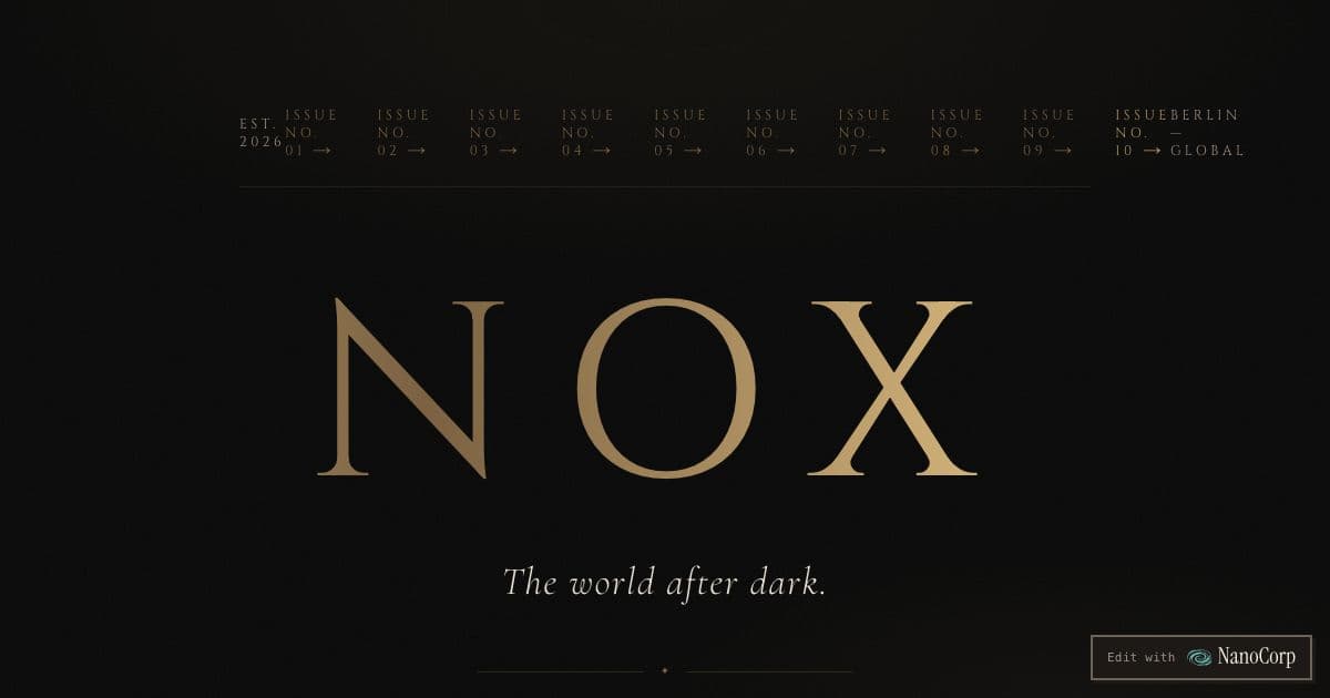 NOX — A travel newsletter for gay men covering where to stay, eat and go out at night in cities like Berlin, Paris and Miami.
