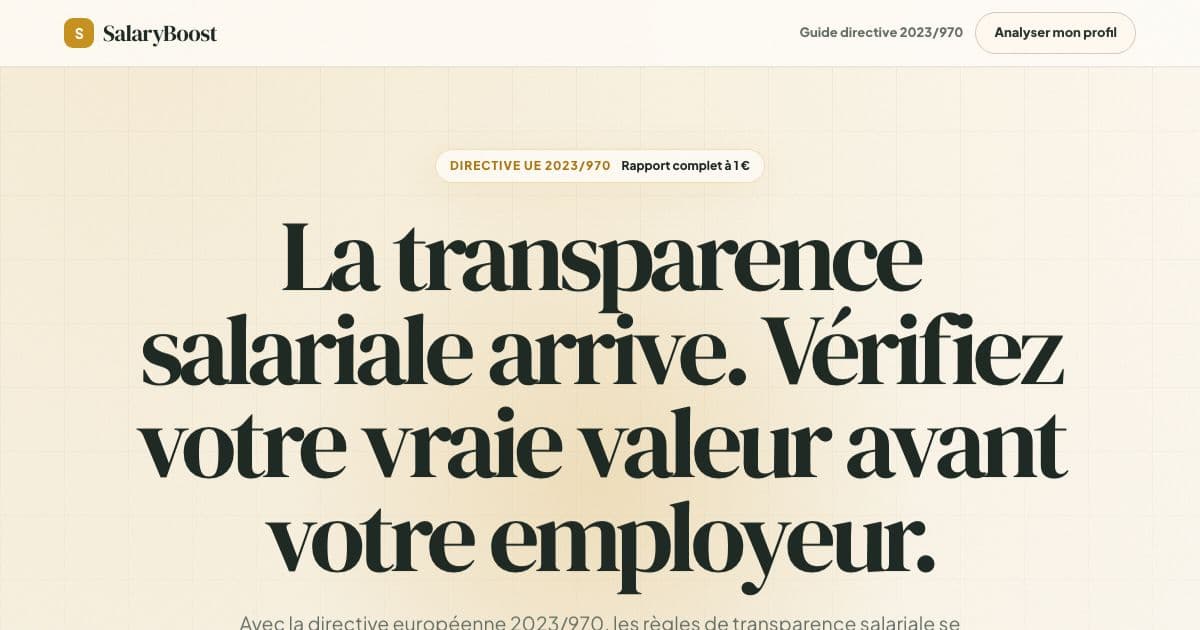 SalaryBoost — Estimates a professional's market salary from their LinkedIn profile and suggests negotiation levers, for French-speaking workers.
