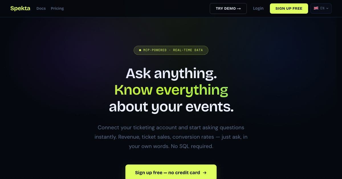 Tixora — Lets event organizers connect their ticketing platform and ask plain-English questions about sales, revenue and attendance.