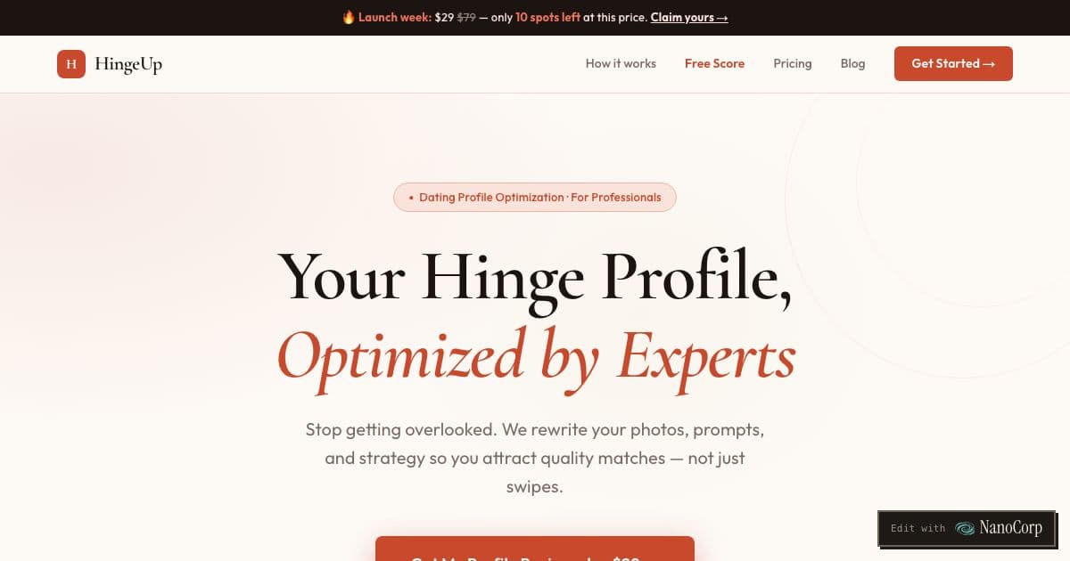 True Form — Rewrites the Hinge photos, prompts and bio of professionals aged 24 to 38 in five English-speaking cities.