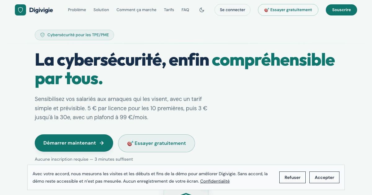 Vigilo — Short, jargon-free cybersecurity quizzes that small business owners assign to non-technical staff, with a progress dashboard.